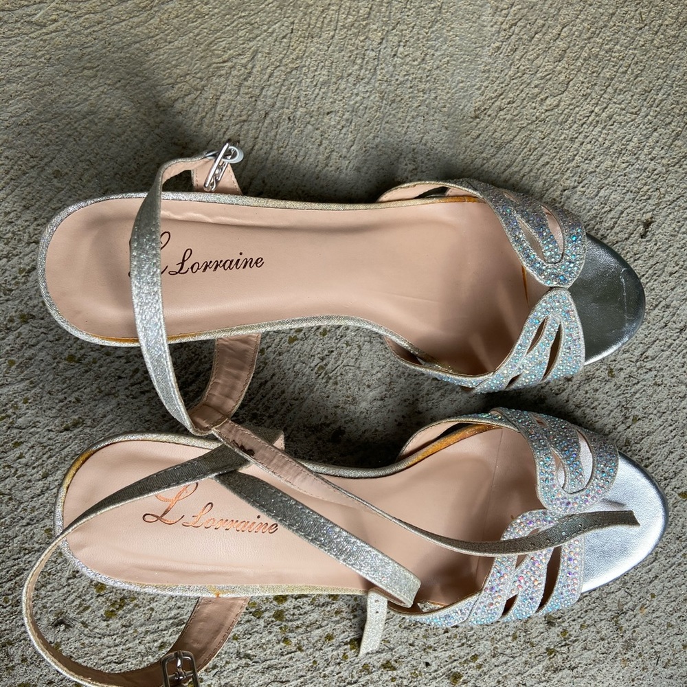 Silver Sequence Lorraine High Heel Shoes